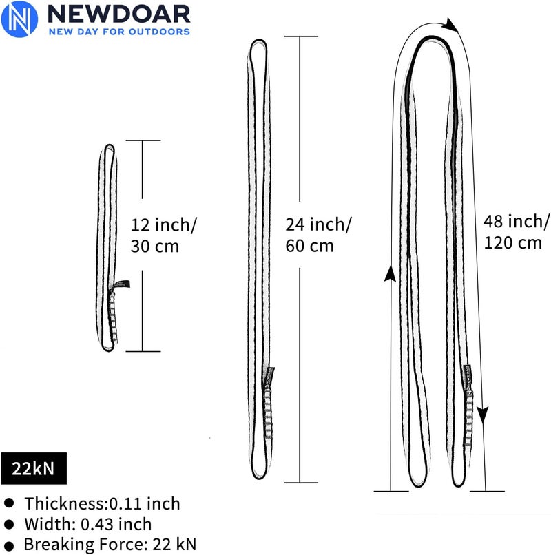 Newdoar Climbing Sling 10mm Dyneema Sling Runners 22KN 4840LB Climbing Utility Cord Rock Climbing, Creating Anchors System, Rappelling Gear, Perfect for Tree Work - Image 2